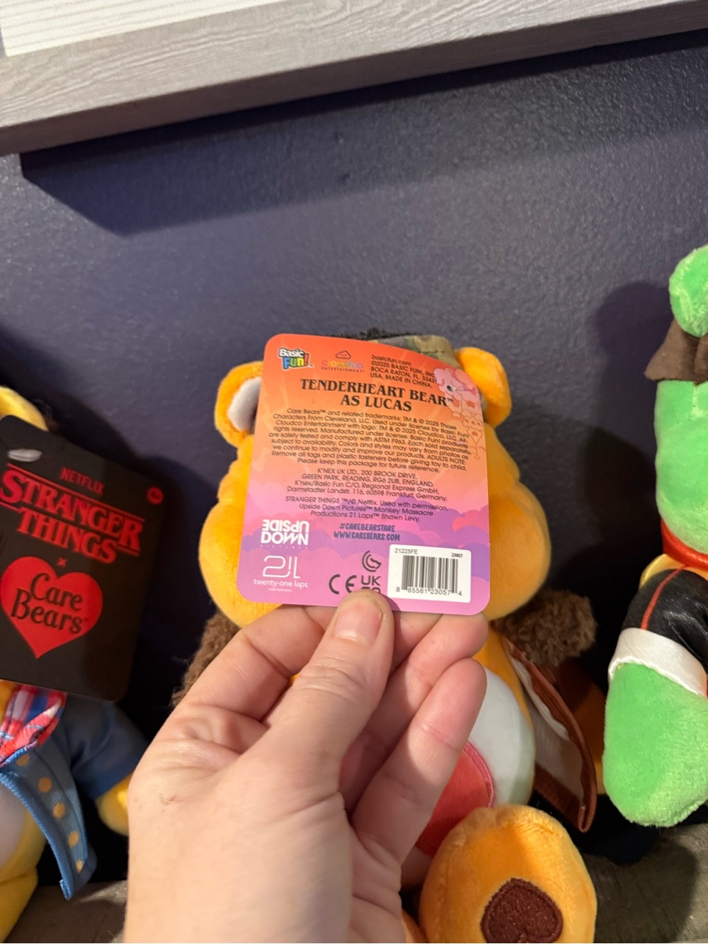 “Lucas” Care Bears Orange and Pink Heart Plush - Stranger Things Tag - Picture 2 of 2